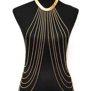 Body Chain Layered Gold Tassels Necklace